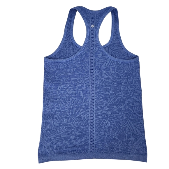 LULULEMON Swiftly Tech Racerback Heathered Harbor Blue Tank Top size 10 - Picture 3 of 12